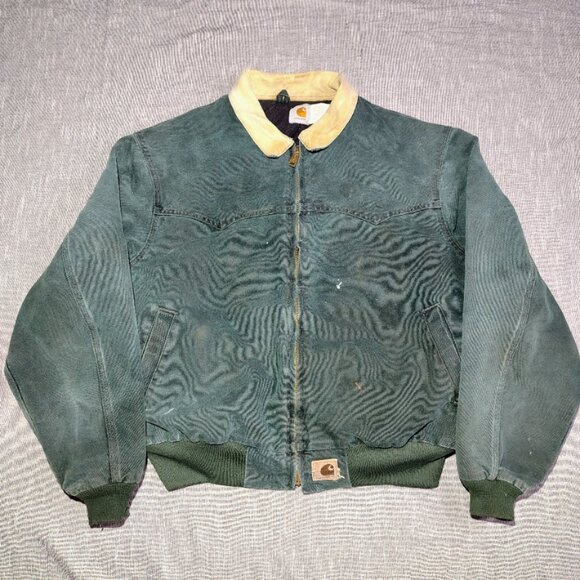 Carhartt Other - VINTAGE 90s Carhartt Santa Fe Jacket Green Quilt Stonewash Duck Canvas JQ2243